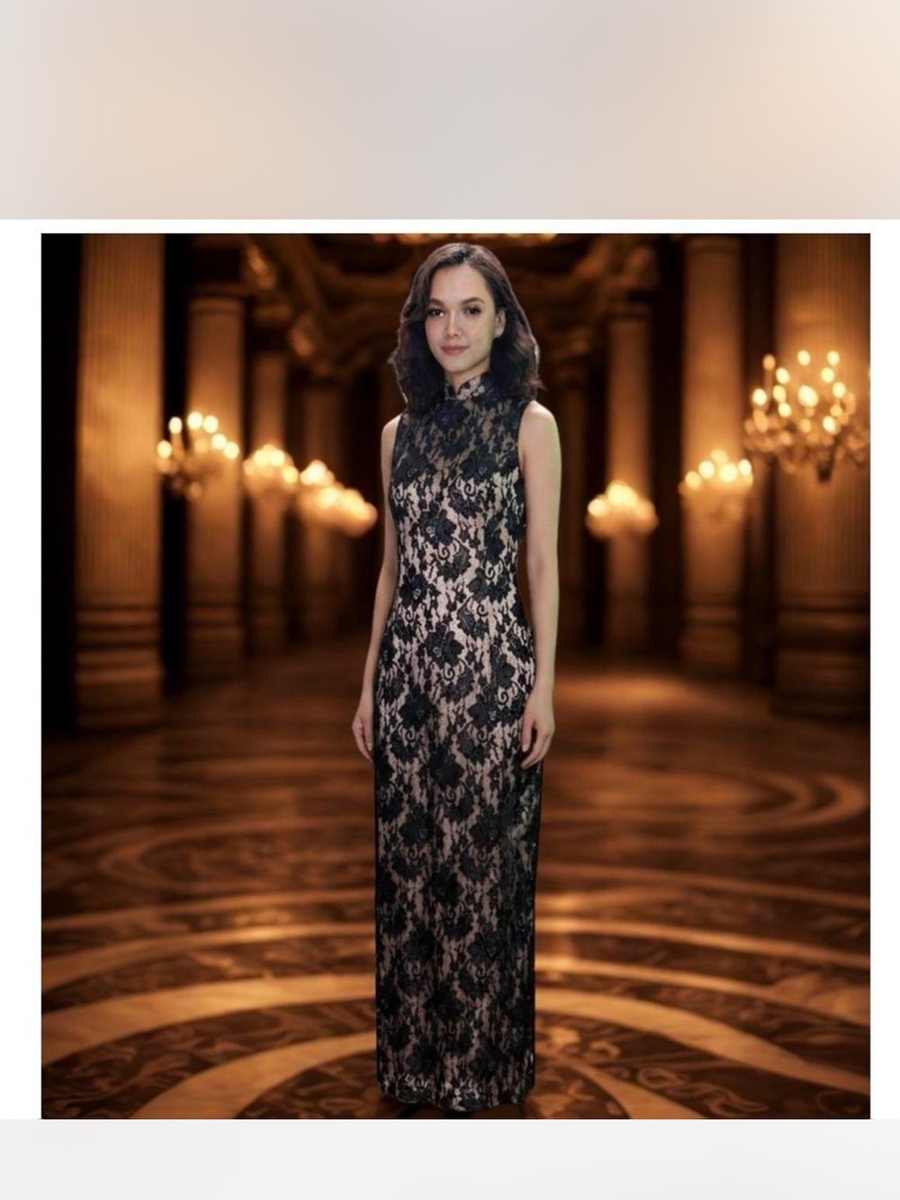 Black Lace Evening Dress